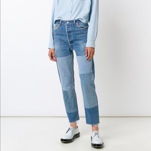 Re/Done Levi’s patchwork straight leg jeans